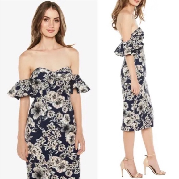 Bardot Casey Off Shoulder Floral Ruffle Dress - Picture 1 of 10